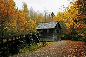 North Carolina Prints: Autumn color at Mingus Mill in the Great Smoky Mountains National Park