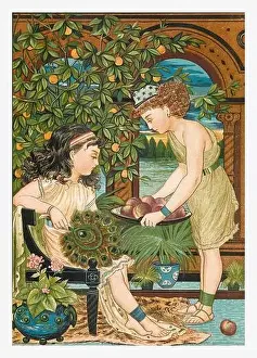 Spring Time Prints: Autumn kids. Children of ancient Egypt in their home by The Nilo River