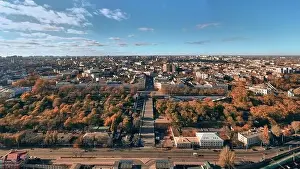 Sun Light Prints: Autumn panorama the urbane landscape with Potemkin Stairs and Primorsky Boulevard in Odessa Ukraine