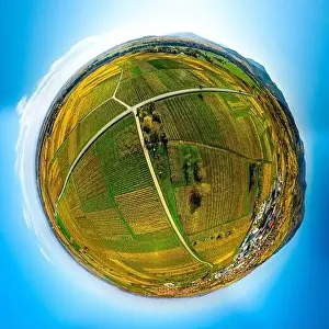 Gewurztraminer Prints: Autumn planet. Sunlit valleys, mountains and a variety of autumn colors
