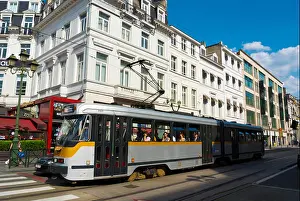 Tram Prints: Avenue Louise, at Place Louise, Ixelles, Brussels, Belgium