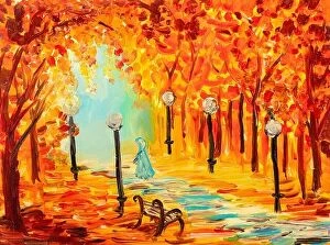 Images Dated 25th March 2021: Awesome painting background, beautiful autumn for your best design in new tone