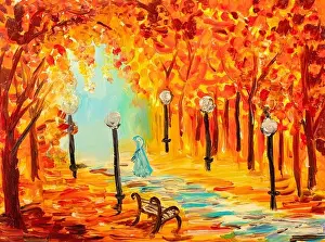 Fashion Illustration Prints: Awesome painting background, beautiful autumn for your best design in new tone