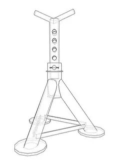 Suspension Prints: Axle stand isolated. Vector