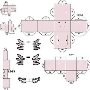 Hand Made Prints: axolotl character cartoon illustration cube craft design in vector format