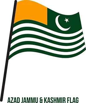 Jammu And Kashmir Prints: Azad Jammu and Kashmir Flag Waving Vector Illustration on White Background