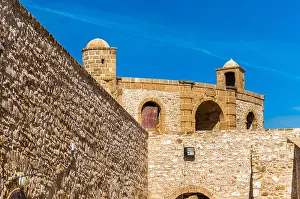 Morocco Prints: Bab Ljhad, a fortification tower in the city walls of Essaouira, Morocco