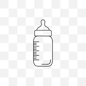 Pacifier Prints: Baby Bottle icon. Vector illustration, flat design