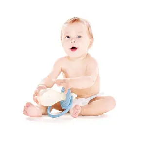 Childcare Prints: baby boy with big pacifier
