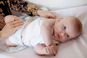One Woman Prints: baby girl on the changing table, diaper change