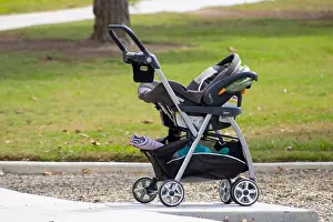 Green Park Prints: baby stroller in public park