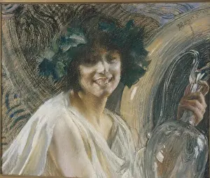 Allegory And Literature Prints: Bacchante (Nymph crowned with vine leaves)
