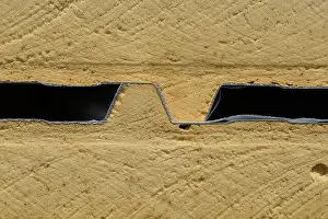 Building Site Prints: Background of plastic foam cladding on a building site