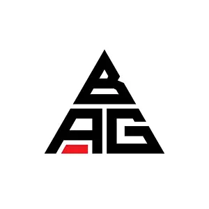Triangular Prints: BAG triangle letter logo design with triangle shape