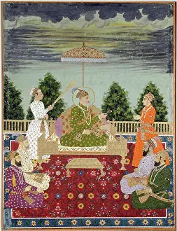 Sons Prints: Bahadur Shah I with his sons handing a sarpech to a grandson