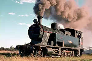 Buenos Aires Prints: Bahia Blanca depot yard with Argentinean Railway 8A Class 2-6-2T No
