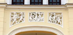 Stucco Prints: Baile Herculane town Romania old casino building architecture detail