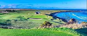 Blue Skies Prints: Balcomie Links Golf Course, Crail, in the East Neck of the county of Fife, Scotland, UK