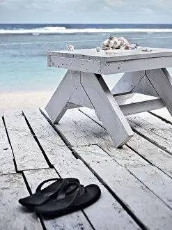 Foreground Prints: Balcony view at beach of Lalomanu, Upolu, Samoa, Southern Pacific