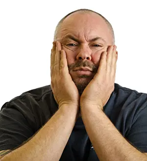Bald Prints: Bald headed man looking confused or uncertain