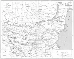 Dictionnaire Prints: BALKANS: Carte de Bulgarie Monts Balkan 1854 Bulgaria, 1879 antique map