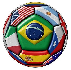 Glory Prints: Ball With Various Flags