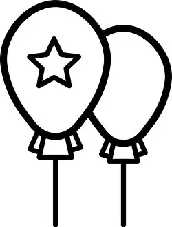 Helium Prints: balloons with star outline vector icon