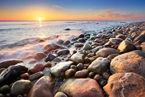 Baltic Sea landscape at sunrise, Pomerania, Poland, Europe