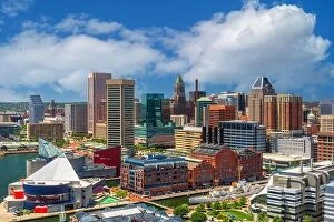 Images Dated 12th June 2016: Baltimore, Maryland, USA Skyline on the Inner Harbor in the afternoon