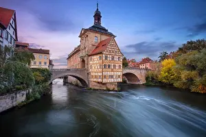 Bamberg, Germany. Cityscape image of old town Bamberg, Germany during autumn sunset