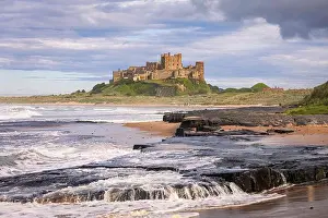 Dunes Prints: Bamburgh castle on the Northumberland coast north east England UK