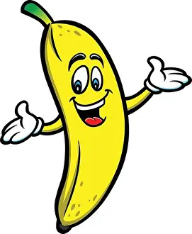 Farmers Market Prints: Banana Cartoon - An illustration of a Banana Cartoon