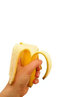 Conscious Prints: empty banana peel in hand
