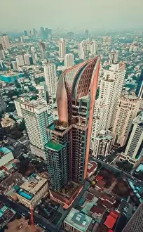 Sukhumvit Prints: Bangkok Aerial view, above Sukhumvit and Thonglor district in Thailand