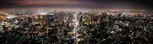 Sukhumvit Prints: Bangkok Aerial view, above Sukhumvit and Thonglor district in Thailand