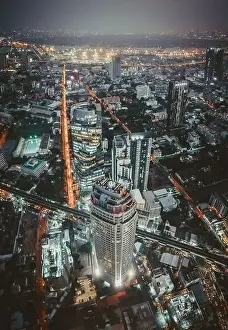 Bangkok Aerial view, above Sukhumvit and Thonglor district in Thailand