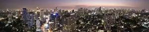 Sukhumvit Prints: Bangkok Aerial view, above Sukhumvit and Thonglor district in Thailand
