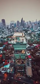 Bangkok Aerial view, above Sukhumvit and Thonglor district in Thailand