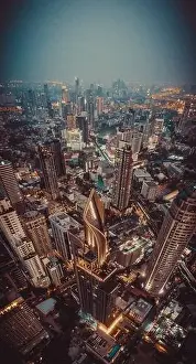 Bangkok Aerial view, above Sukhumvit and Thonglor district in Thailand
