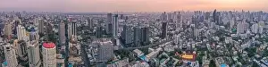 Sukhumvit Prints: Bangkok Aerial view, above Sukhumvit and Thonglor district in Thailand