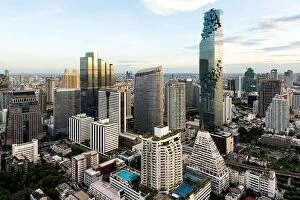 Images Dated 14th June 2016: Bangkok cityscape in Thailand. Bangkok view in business district, Thailand. Bangkok skyscraper