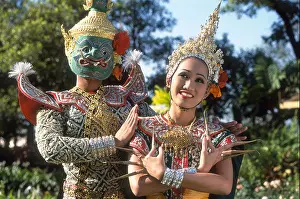 Masks Prints: Bangkok, Thai Khon Mask Dancing