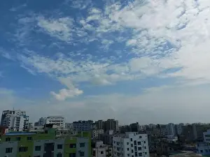Dhaka Drone Shot Prints: Bangladesh capital Dhaka city landscape on a sunny morning