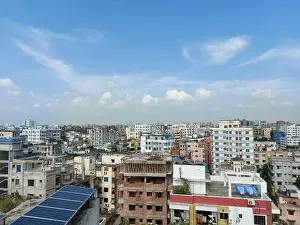 Bangladesh capital Dhaka city landscape on a sunny morning