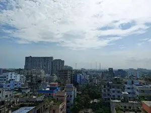 Dhaka Drone Shot Prints: Bangladesh capital Dhaka city landscape on a sunny morning