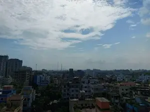 Dhaka Drone Shot Prints: Bangladesh capital Dhaka city landscape on a sunny morning
