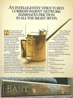Funds Prints: Bank of Montreal bank financial institution advertisement bank magazine advert 1980s 1970s