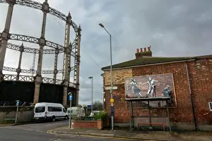 Mural Prints: Banksy, Bus stop dancers, Great Yarmouth