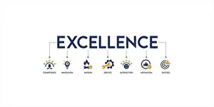 Commitment Prints: Banner of excellence vector illustration concept with the icon of competence