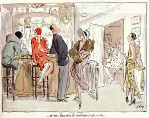 Un bar chez le couturier à la mode - Illustration by SEM (Georges Goursat 1863–1934)